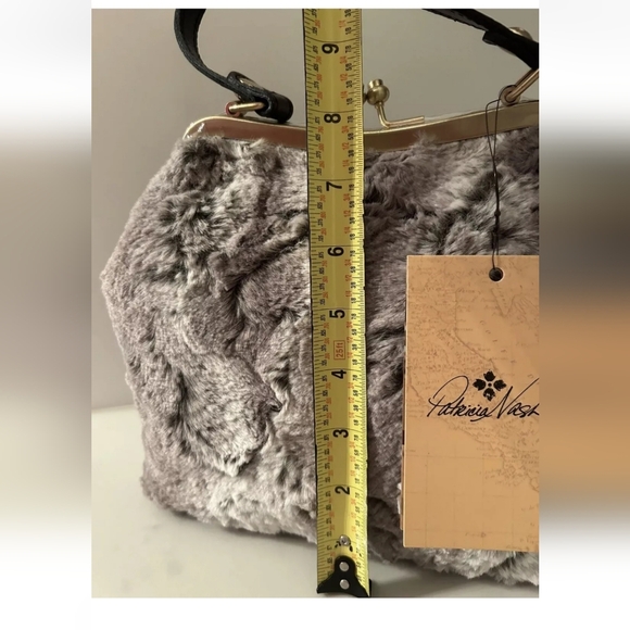 Patricia Nash Faux Fur Laureana Satchel Purse Optional Chain Crossbody - Picture 8 of 11
